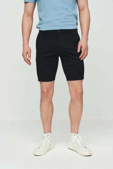 Buy Black Skinny Fit Stretch Chino Shorts from Next Luxembourg