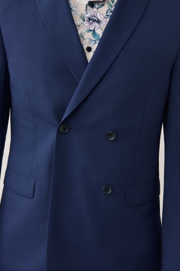 Double breasted blue best sale jacket