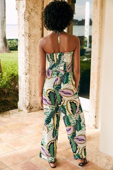 Shirred bandeau sale jumpsuit