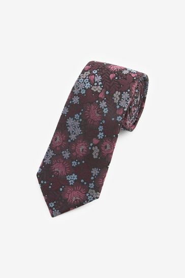 Purple Floral Regular Signature Tie