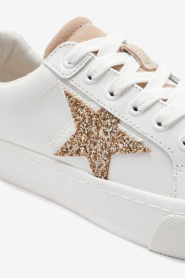 White trainers new arrivals with gold stars