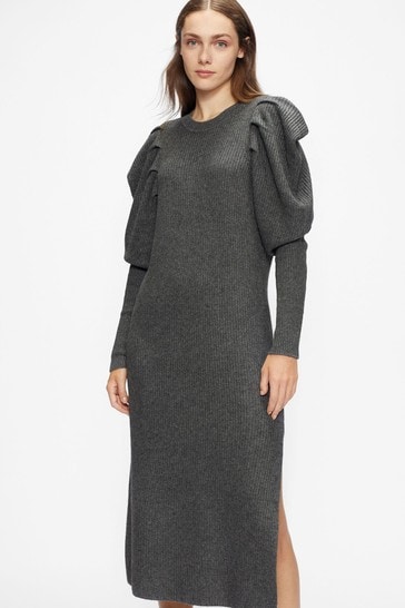 Ted Baker Grey Vctoria Extreme Sleeve Knit Dress
