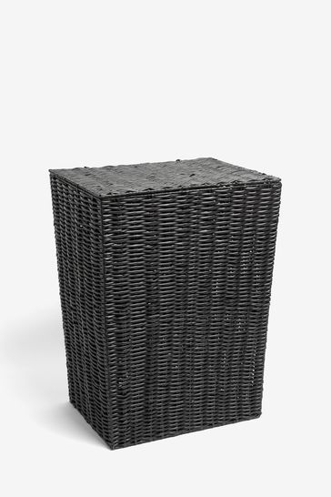 Black Wicker Laundry Hamper Basket