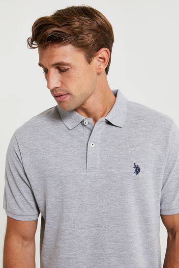 Heather gray polo top