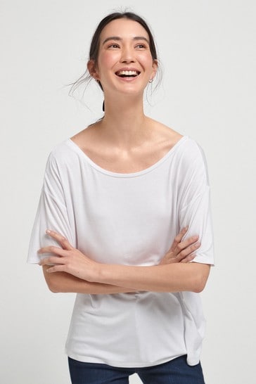 White Solid Oversized T-Shirt