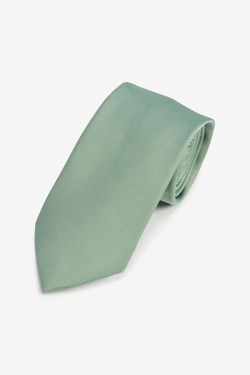 Sage Green Regular Recycled Polyester Twill Tie