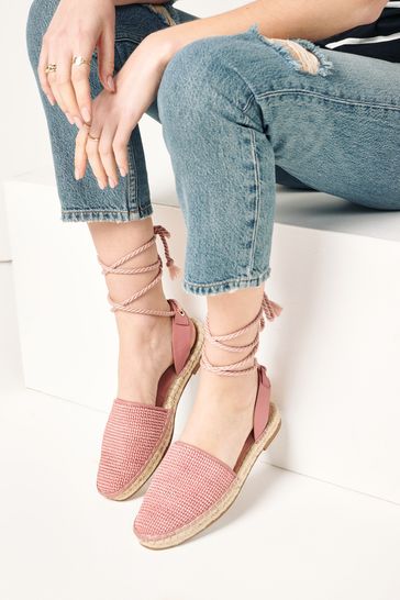 Buy Pink Forever Comfort Espadrille Weave Flats from Next Luxembourg
