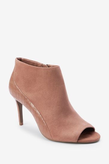 Buy Nude Forever Comfort Open Toe Heeled Shoe Boots from Next