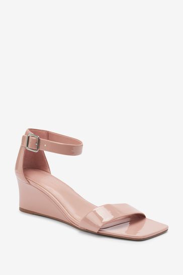 Wide nude wedges on sale
