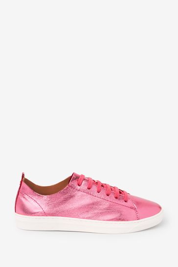 Pink Signature Forever Comfort® Leather Raw Cut Trainers