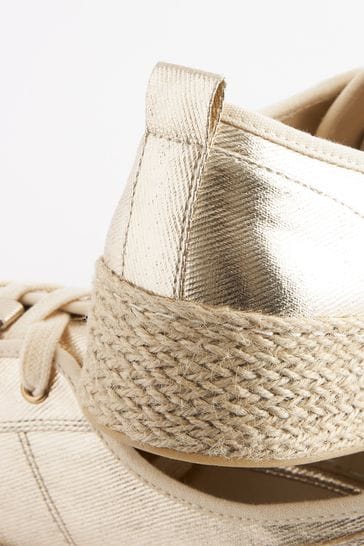 Buy Gold Forever Comfort Espadrille Flatform Trainers from Next