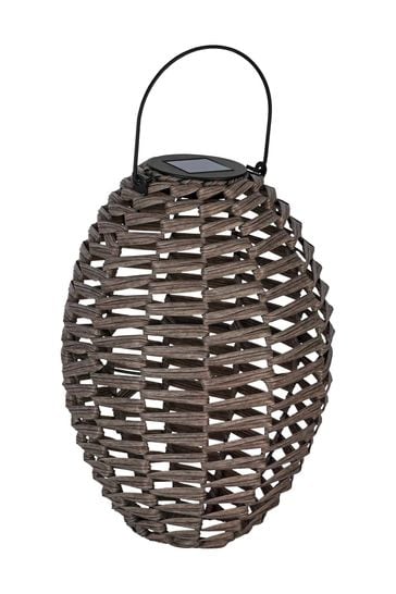 Eglo Grey Solar Outdoor Wicker Style LED Table Lamp