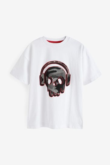 White Camo Skull Short Sleeve Graphic T-Shirt (3-16yrs)