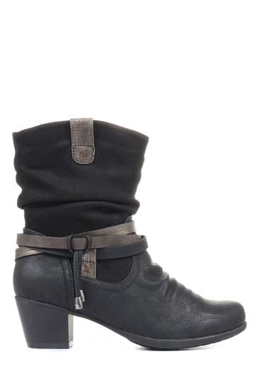 Pavers Ladies Heeled Mid Calf Boots