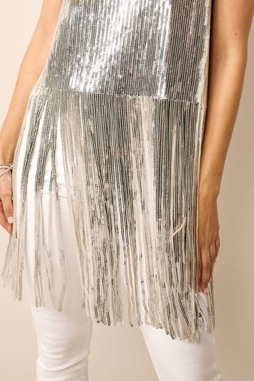 Next silver shop sequin top