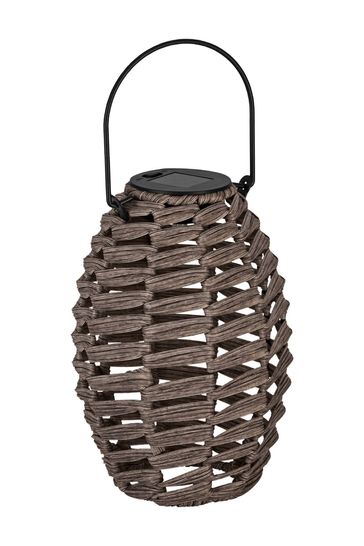 Eglo Grey Solar Wicker Style LED Table Lamp