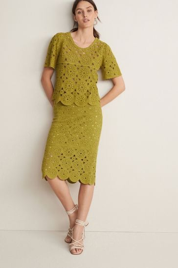 Green Crochet Co-Ord Skirt