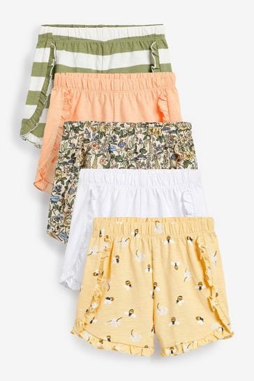 Mint Green Bees 5 Pack Jersey Shorts (3mths-7yrs)