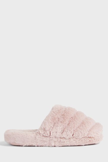 Ted Baker Pink Lopsey Faux Fur Mule Slippers