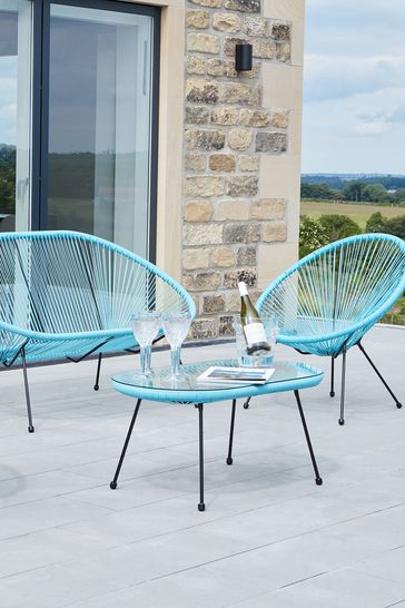 Blue outdoor coffee table deals