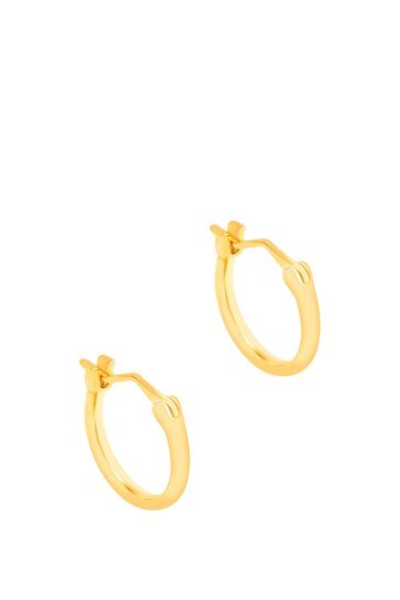Pure Luxuries London Rose Gold Noir Hoop Earrings