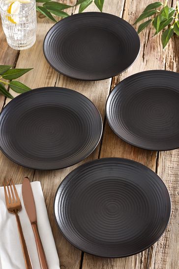 Black serving plates on sale