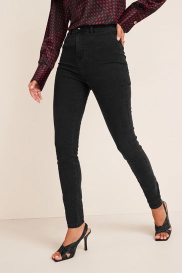 Super high rise black skinny jeans cheap