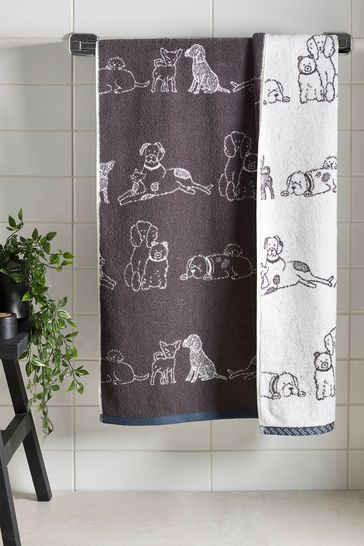 Grey Dog Friends Towel