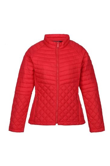Ladies red top quilted jacket