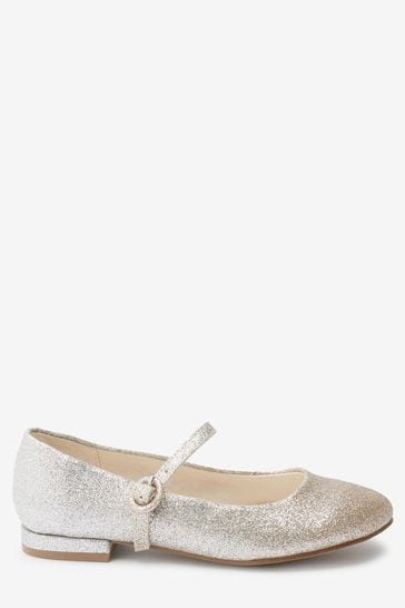 Silver/Gold Glitter Wide Fit (G) Mary Jane Occasion Shoes