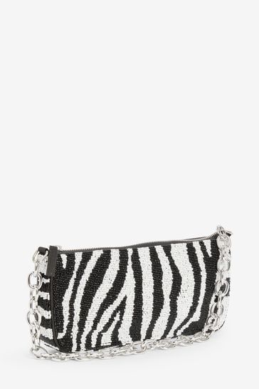 Black and white zebra print bag store