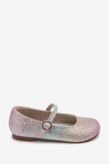 Pastel Pink Rainbow Glitter Standard Fit (F) Mary Jane Occasion Shoes