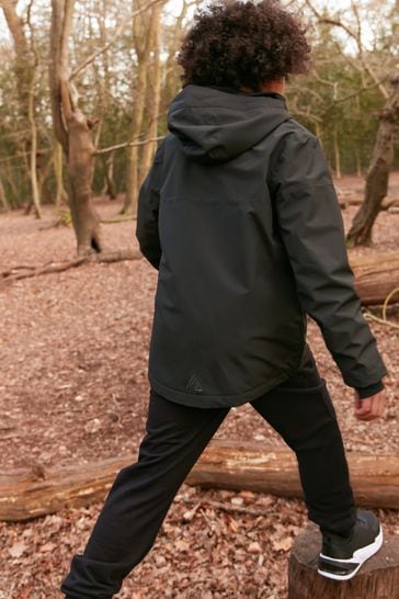 Black fleece lined waterproof jacket clearance
