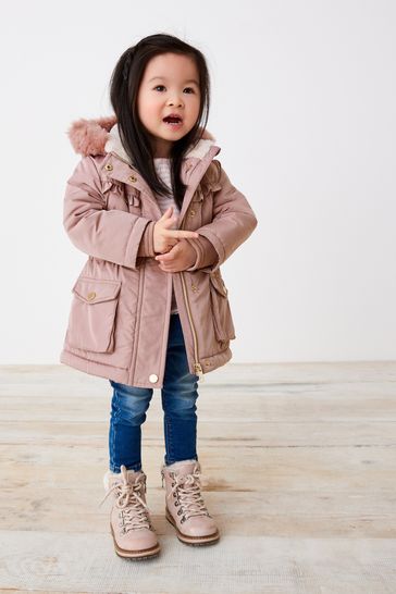 Faux fur trim anorak discount