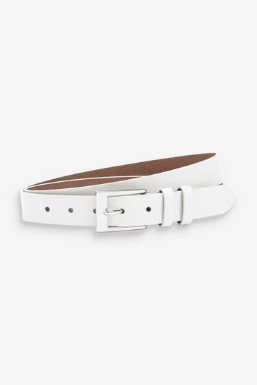 White Next Leather Belt
