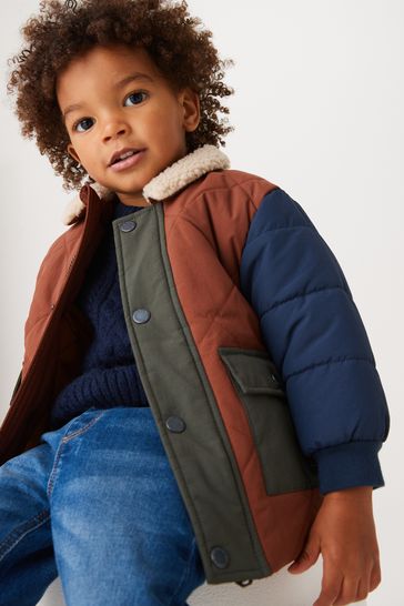Navy borg collar jacket clearance