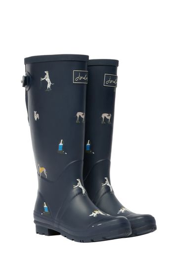 Buy Joules Blue Welly Print Printed Back Gusset Wellies from Next