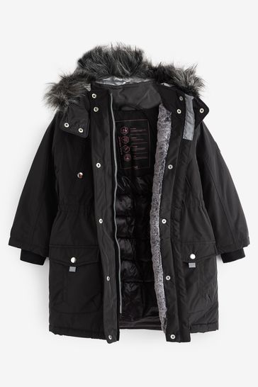 Ladies black on sale parka coat uk