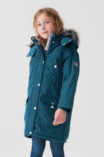 Buy Teal Blue Waterproof Faux Fur Trim Parka Coat 3 16yrs from Next Luxembourg
