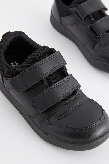 Buy Black Standard Fit F Double Strap Touch Fastening School Trainers from Next Germany