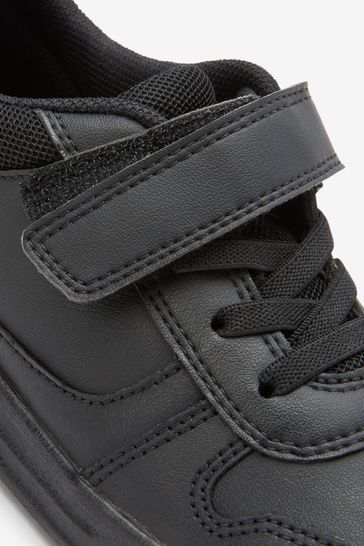 Black velcro school trainers best sale