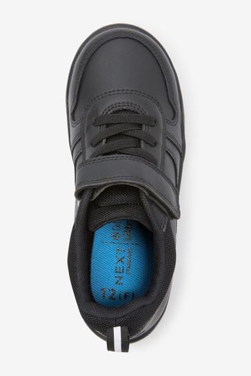 Buy Black Standard Fit F Elastic Lace School Trainers from Next Kuwait