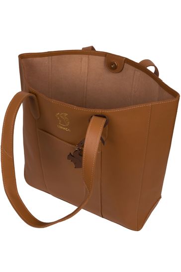 Tan leather shopper hotsell