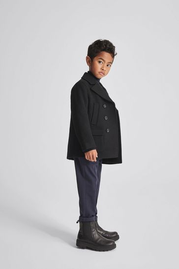 Buy Reiss Black Cork Junior Double Breasted Wool Peacoat from Next