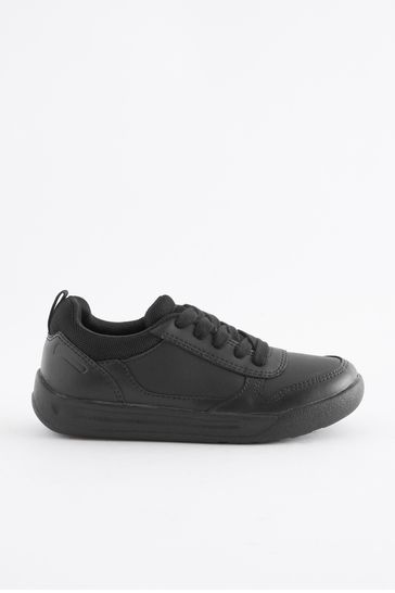 Buy Black Lace Up Extra Wide Fit H School Trainers from Next Germany