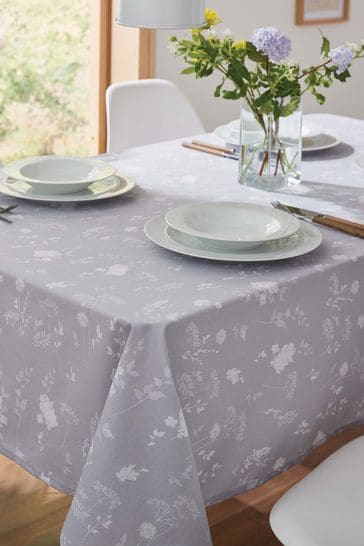 Catherine Lansfield Grey Meadowsweet Floral Table Cloth