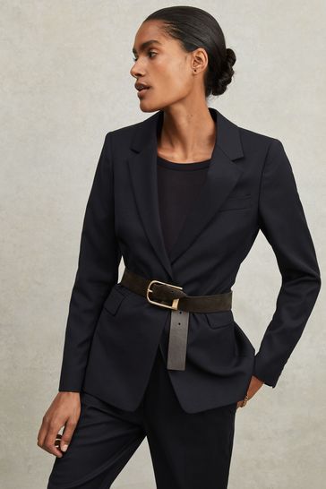 Reiss Navy Haisley Single Breasted Suit Blazer