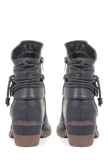 Ladies black slouch ankle boots on sale