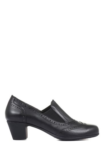 Buy Pavers Black Ladies Leather Heeled Shoes from Next Luxembourg