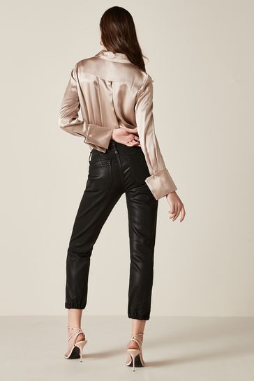Paige shop leather joggers